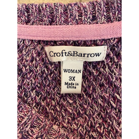 Croft & Barrow Sweater Crew Neck Plus Size 3X Purple Casual 100%  Cotton Classy - Picture 8 of 11